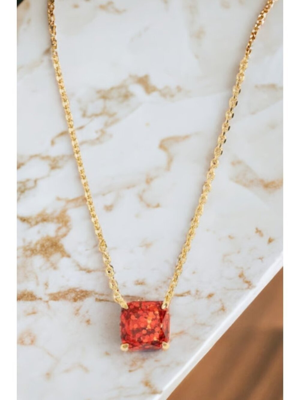 Kate Spade New York Cause A Stir Pendant Necklace in Red